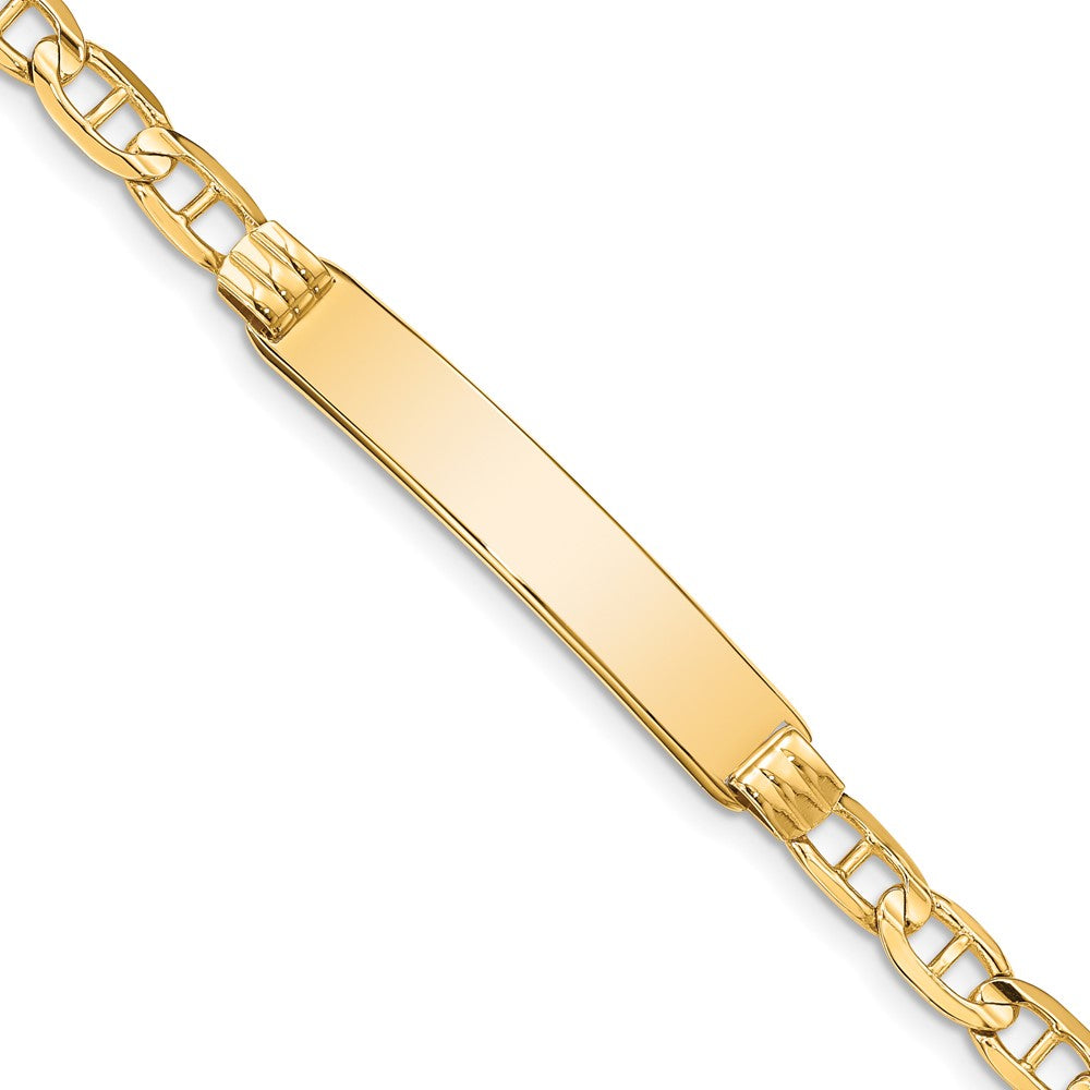 Solid;Polished;14k Yellow gold;Engravable;Lobster