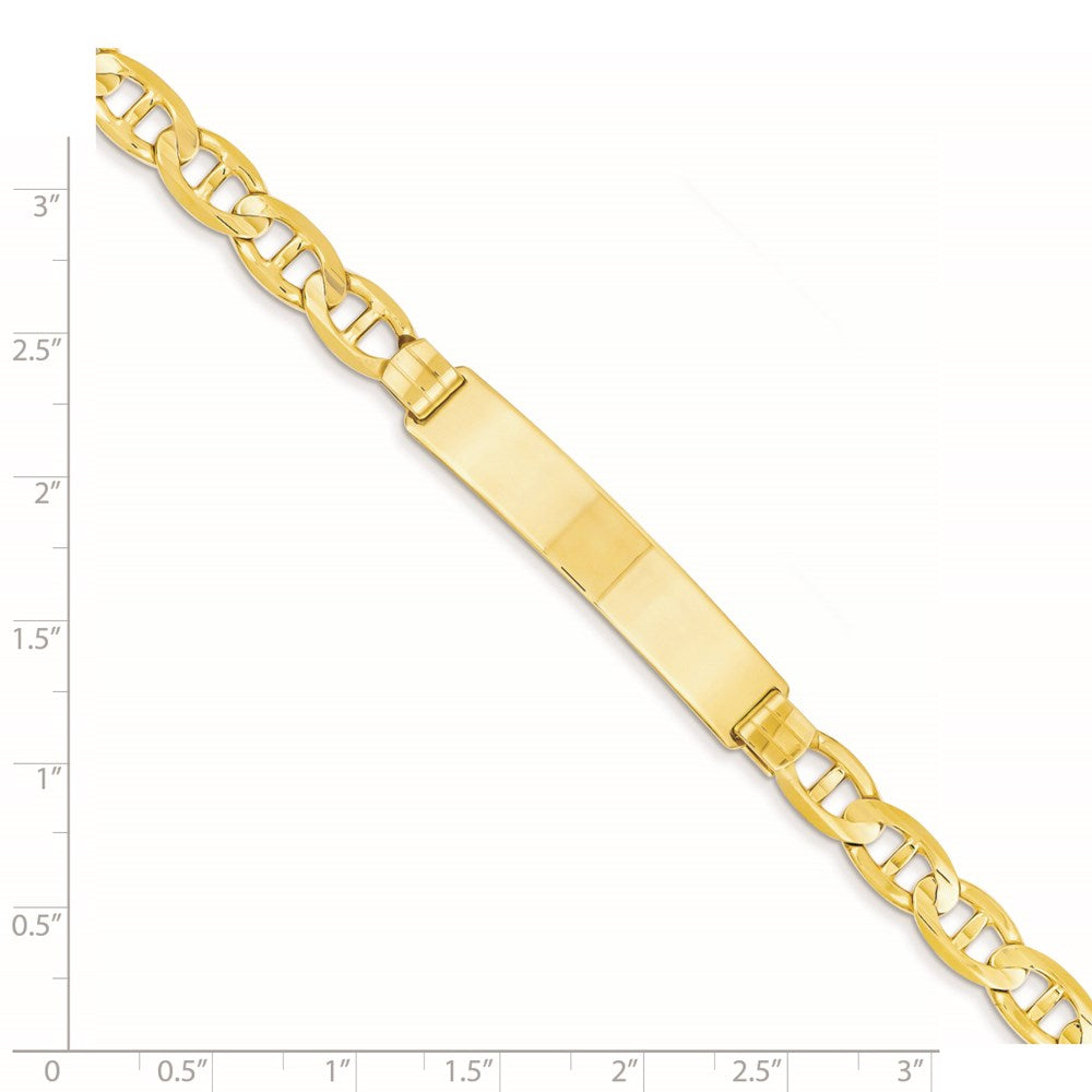 14k Polished Solid Chain/Solid Plate Anchor Link 37x10mm Plate 8 inch ID Bracelet