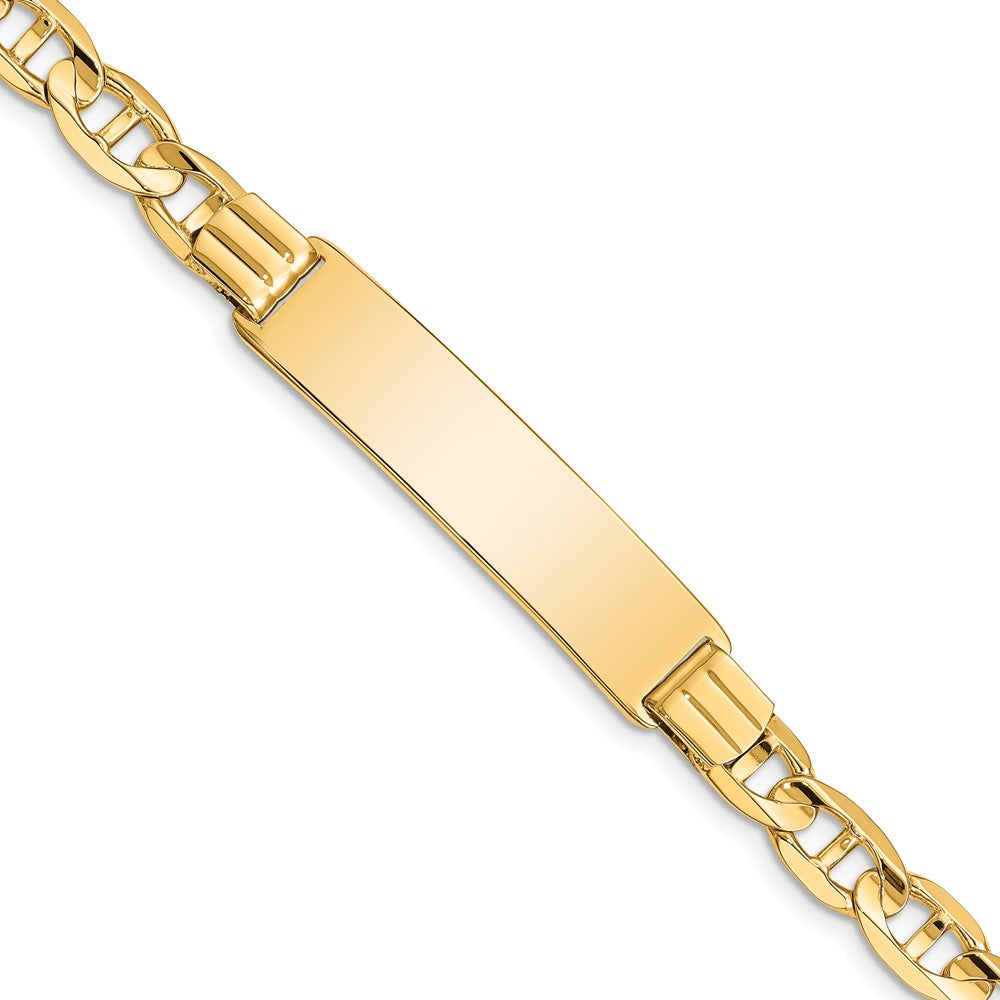 Solid;Polished;14k Yellow gold;Engravable;Lobster