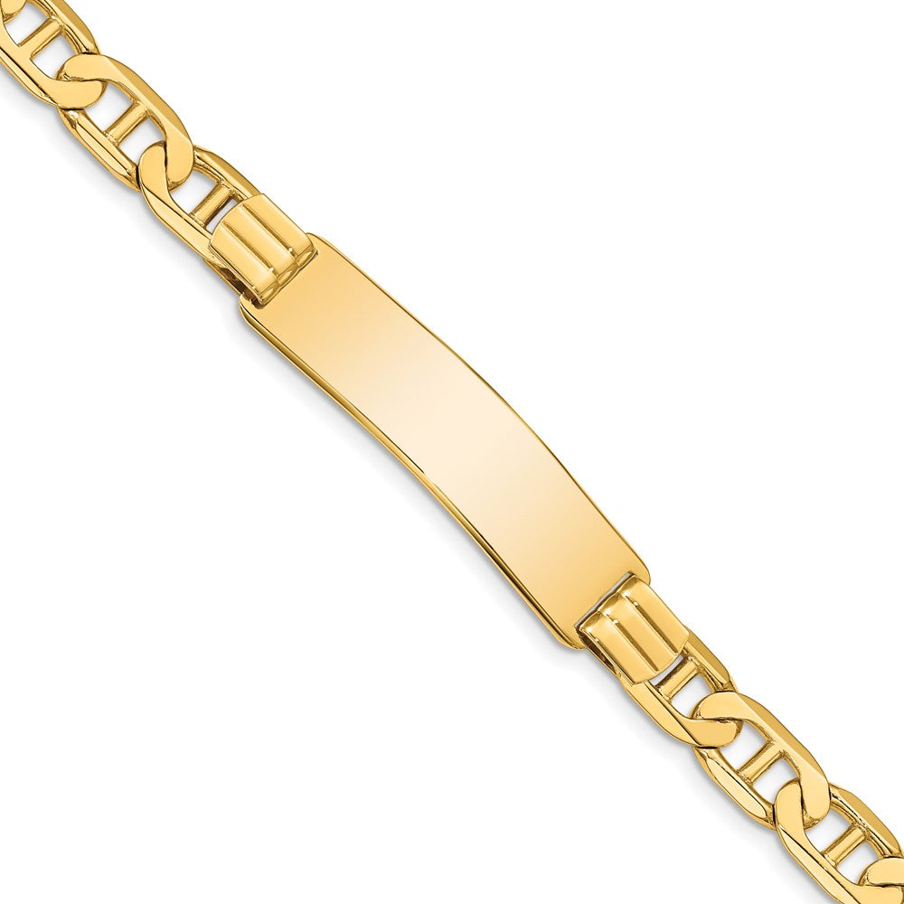 Solid;Polished;14k Yellow gold;Engravable;Lobster