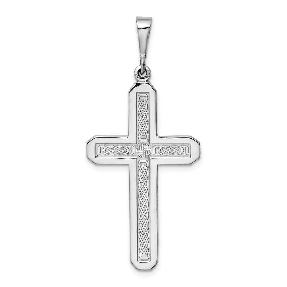 Solid;Casted;Polished;14K White gold;Textured back