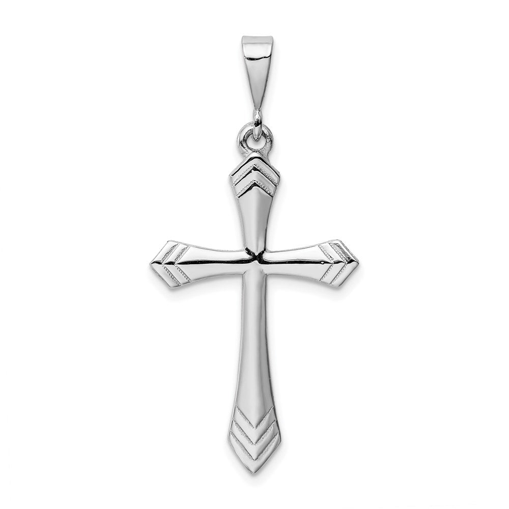 Casted;Polished;14K White gold;Flat back;Textured back