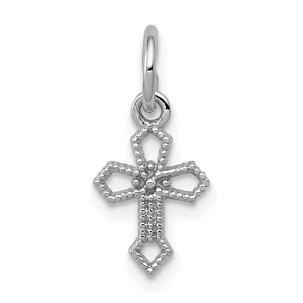 Solid;Casted;14K White gold;Textured;Antiqued