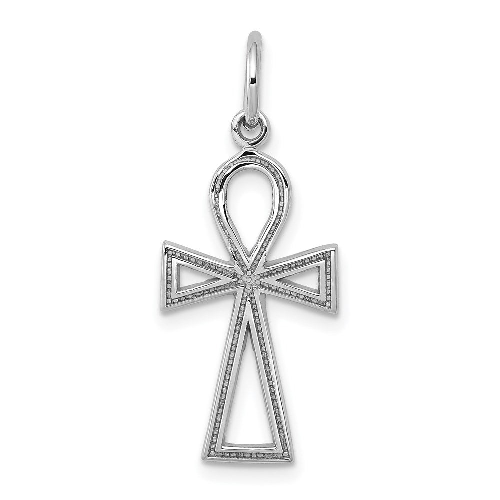 Solid;Casted;Polished;14K White gold;Textured;Textured back