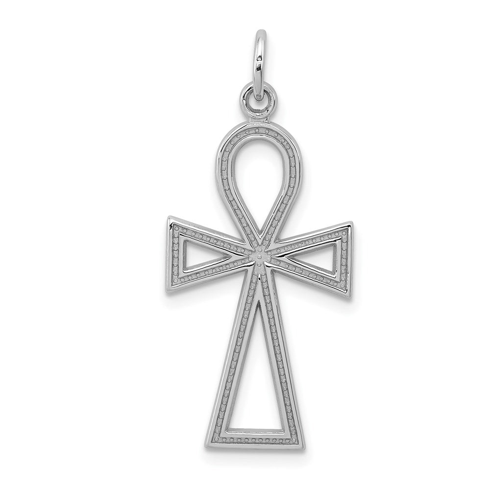 Solid;Casted;Polished;14K White gold;Textured back