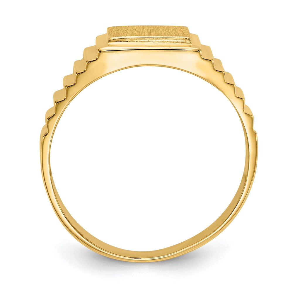 14k 8.5x10.0mm Open Back Mens Signet Ring