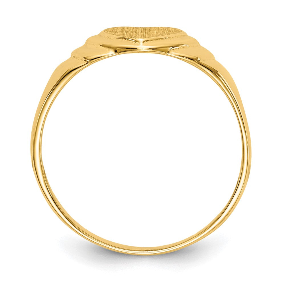14k 6.75x6.75mm Closed Back Children's Heart Signet Ring