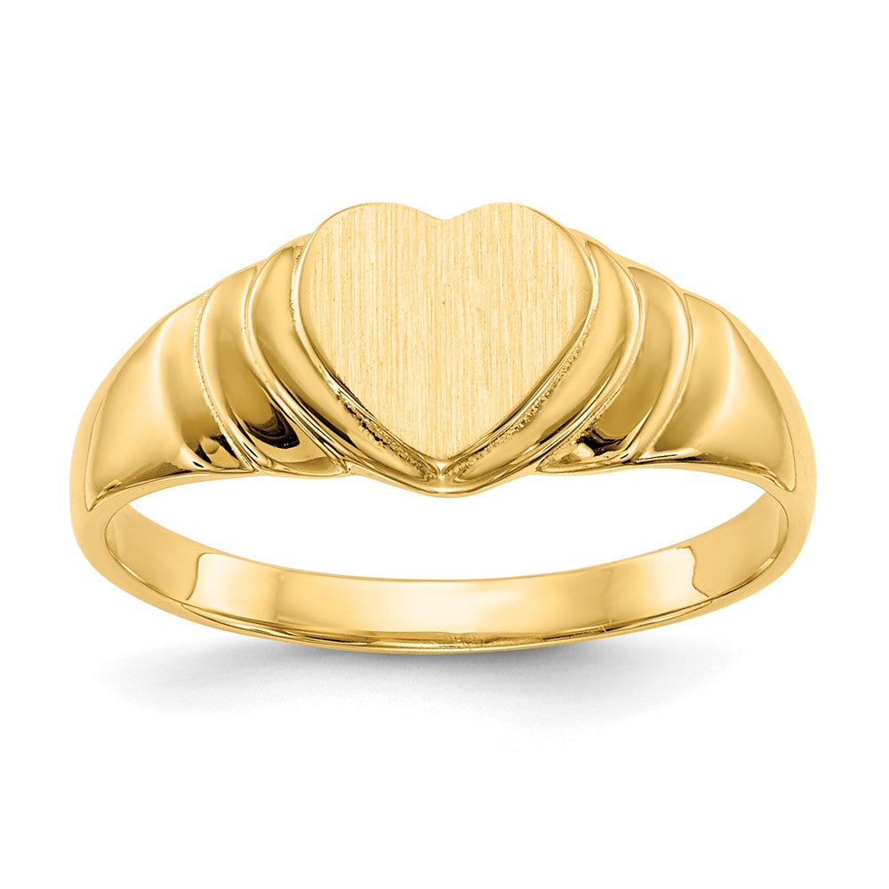 Solid;Casted;Polished;Satin;14k Yellow gold;Engravable;In-house sizing;Avail. in 10k yellow gold;Avail. in 18k yellow gold;Avail. in 14k white gold;Avail. in 18k white gold;Solid Back