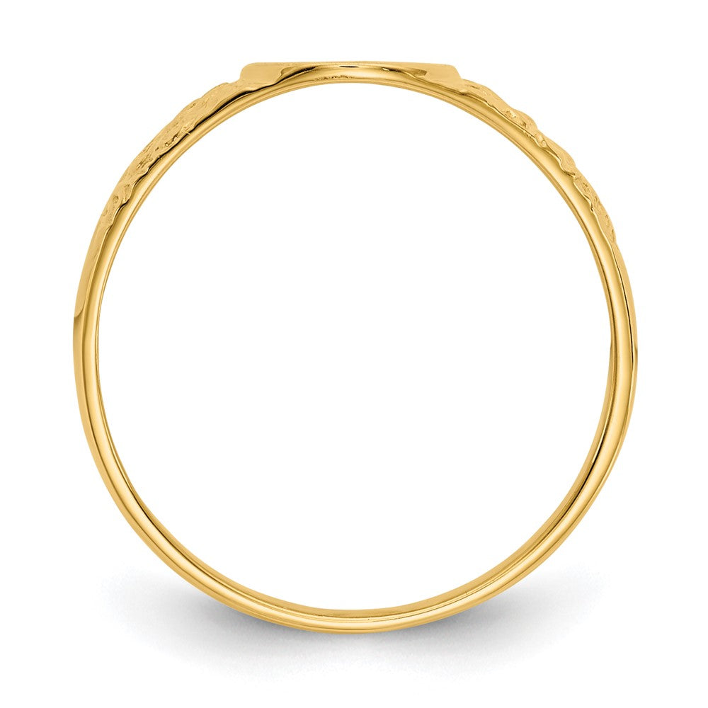 14k 7.0x8.0mm Closed Back Signet Ring