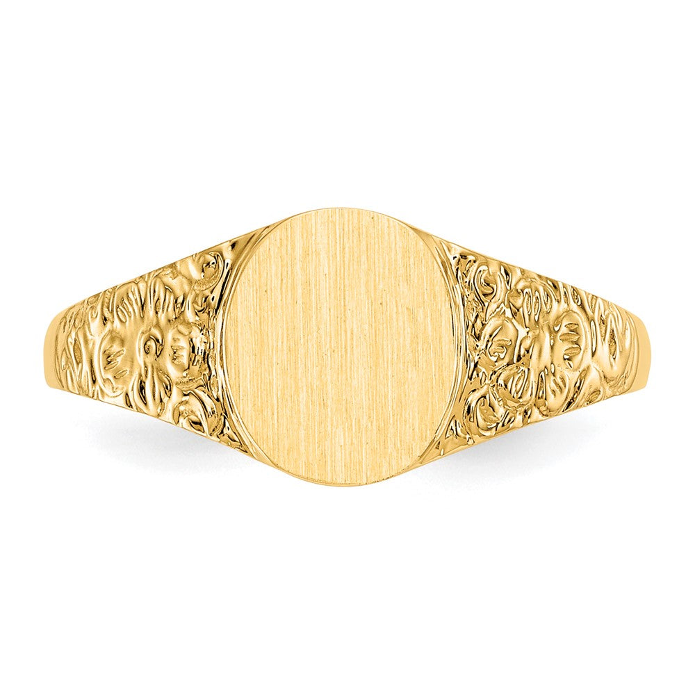 14k 7.0x8.0mm Closed Back Signet Ring
