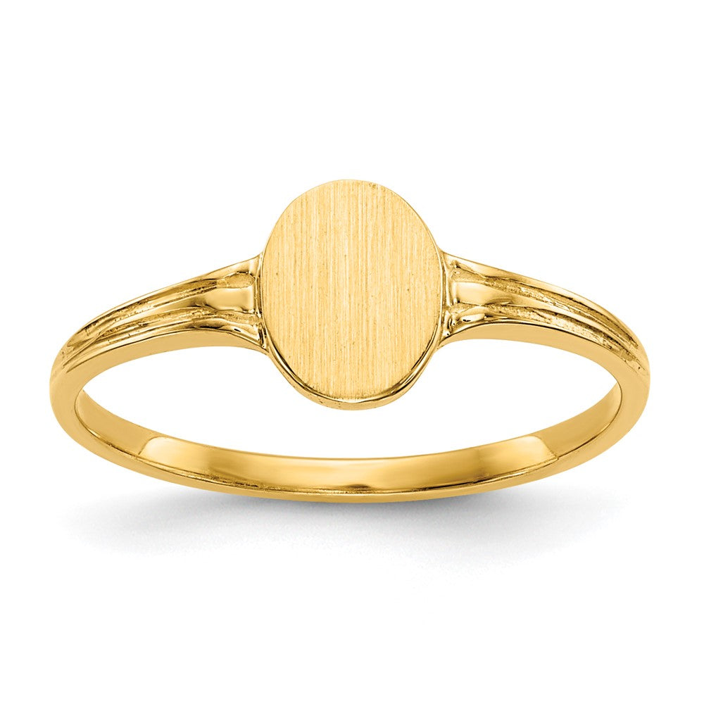 Casted;14k Yellow gold;Engravable;In-house sizing;Avail. in 10k yellow gold;Avail. in 18k yellow gold;Avail. in 14k white gold;Avail. in 18k white gold;Polished & satin