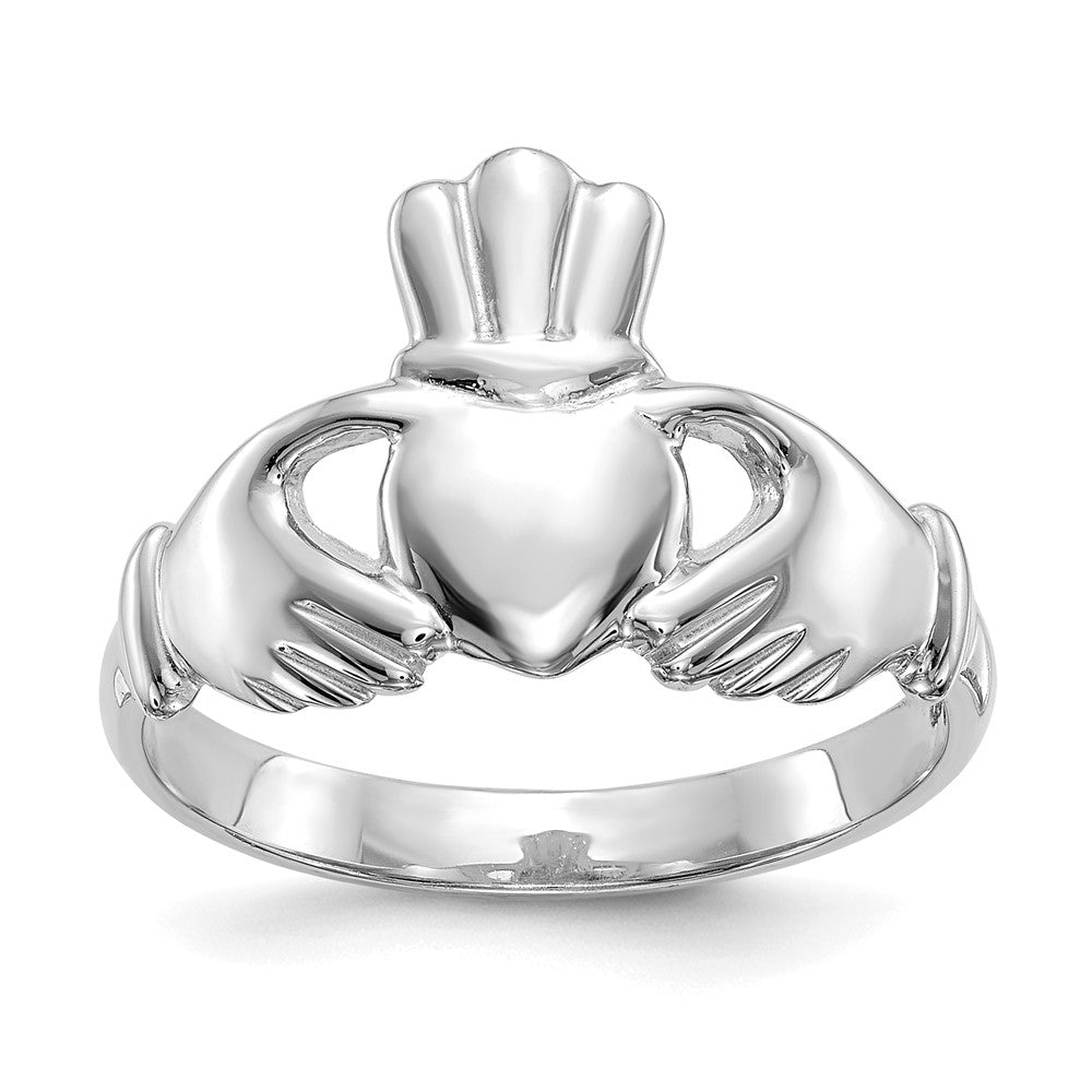 Solid;Casted;Polished;14K White gold