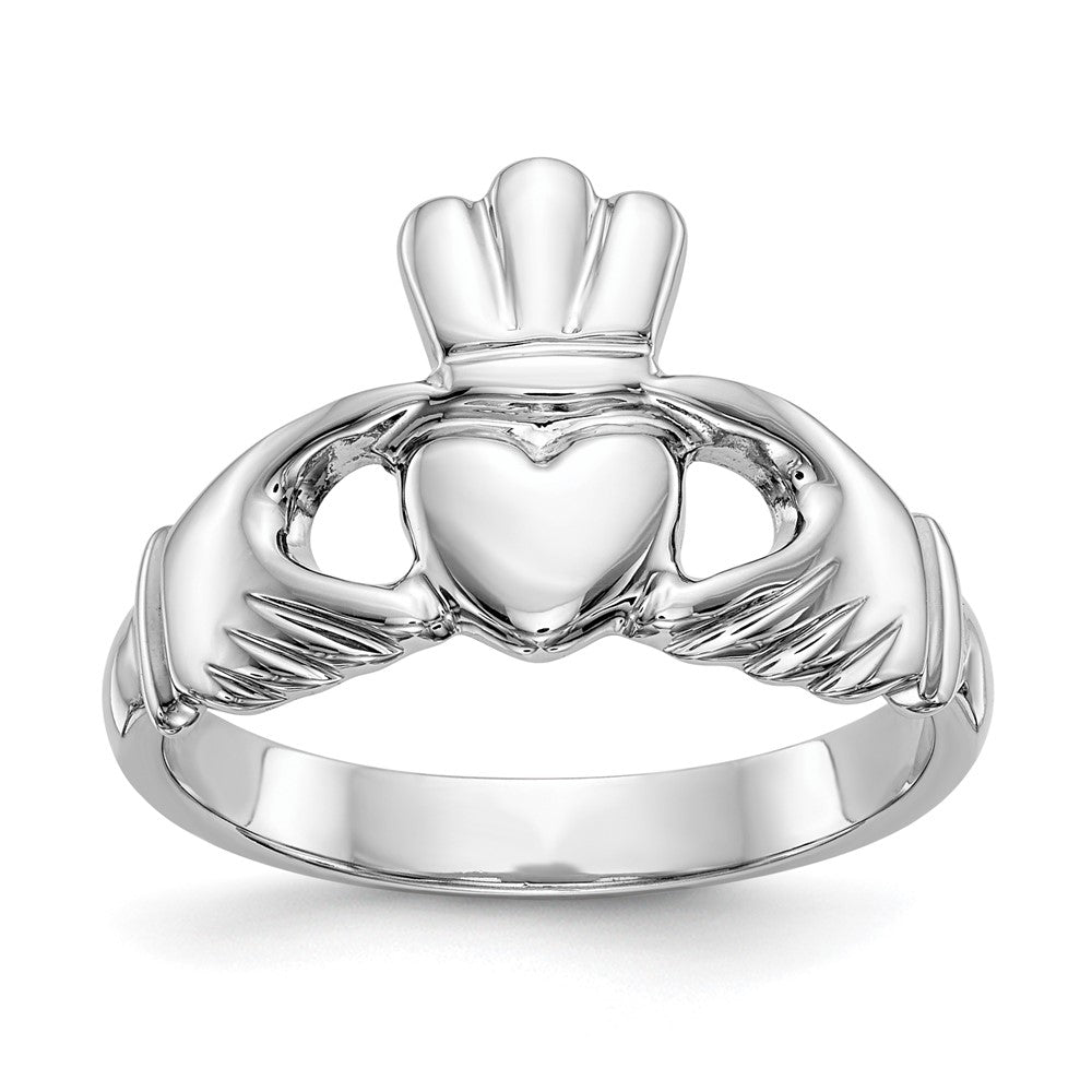 Solid;Casted;Polished;14K White gold