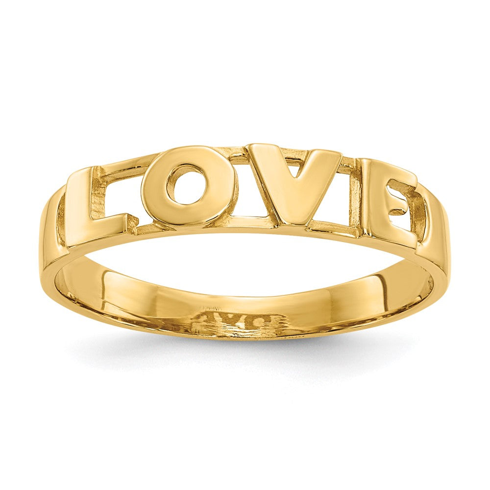 Solid;Casted;Polished;14k Yellow gold;In-house sizing