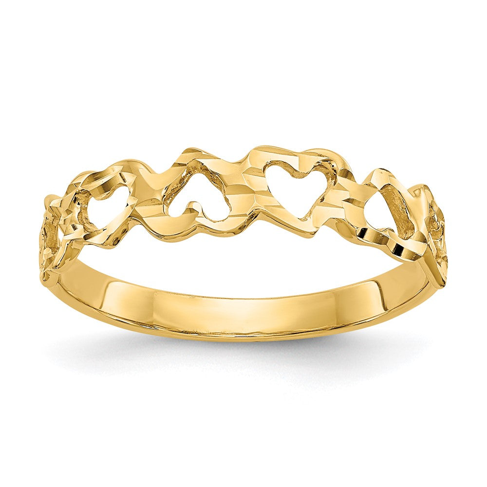 Solid;Casted;Diamond-cut;Polished;14k Yellow gold