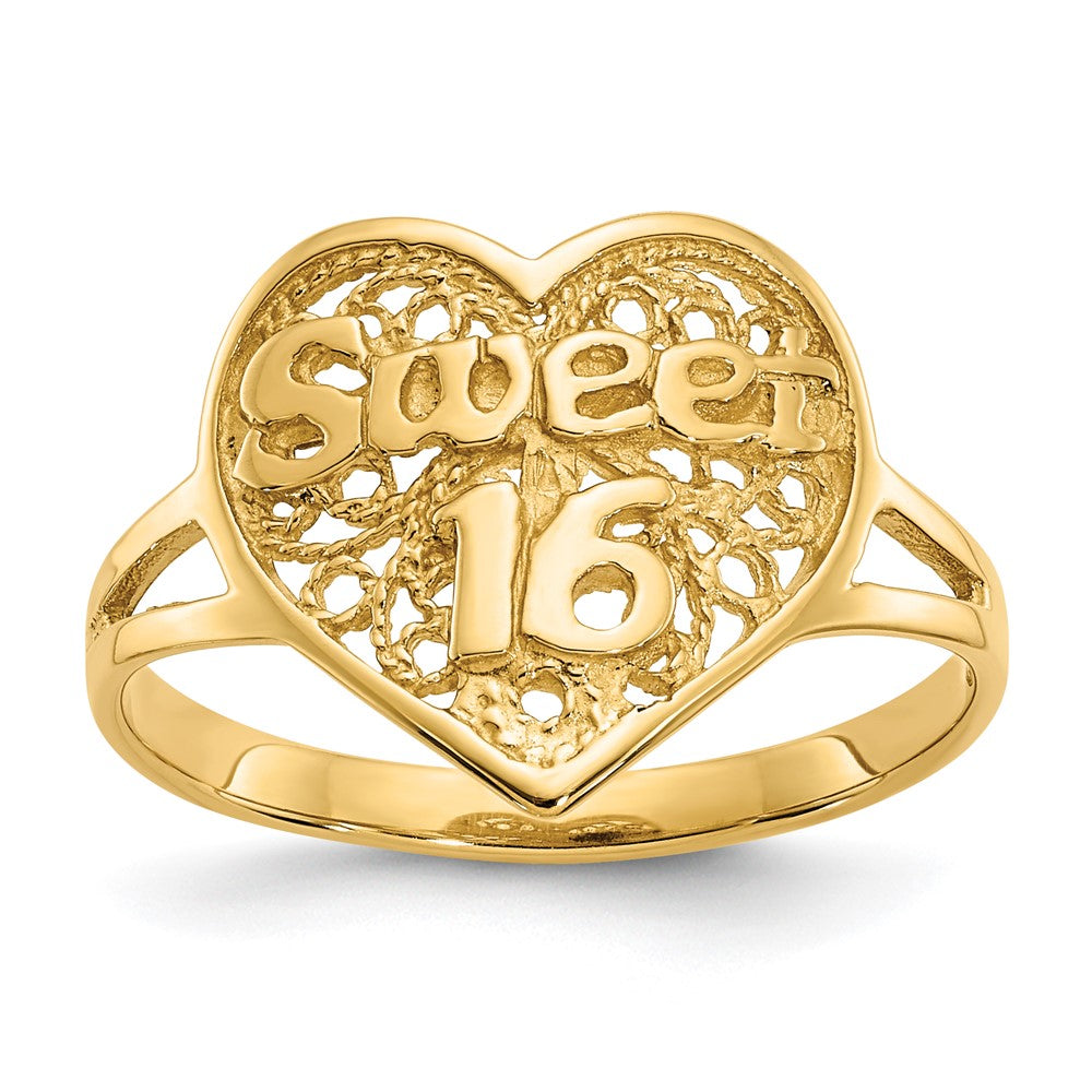 Solid;Casted;Polished;14k Yellow gold;Filigree