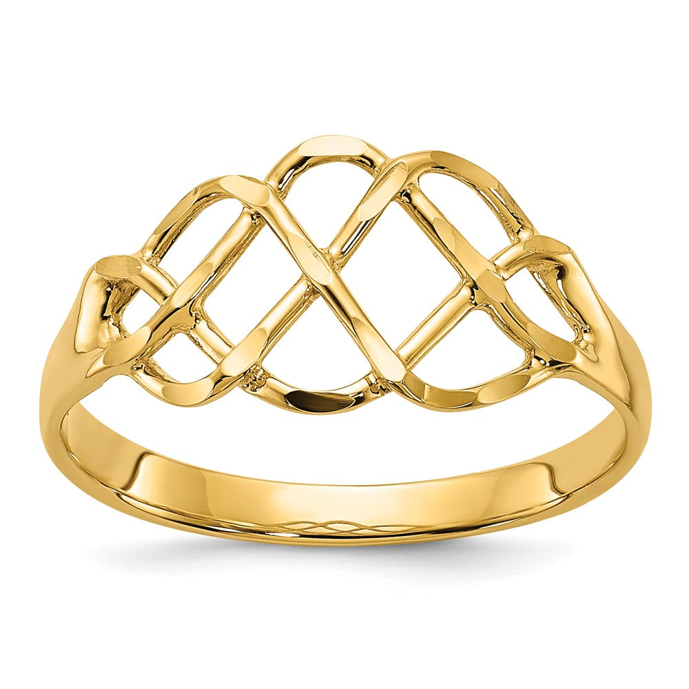 Solid;Casted;Diamond-cut;14k Yellow gold