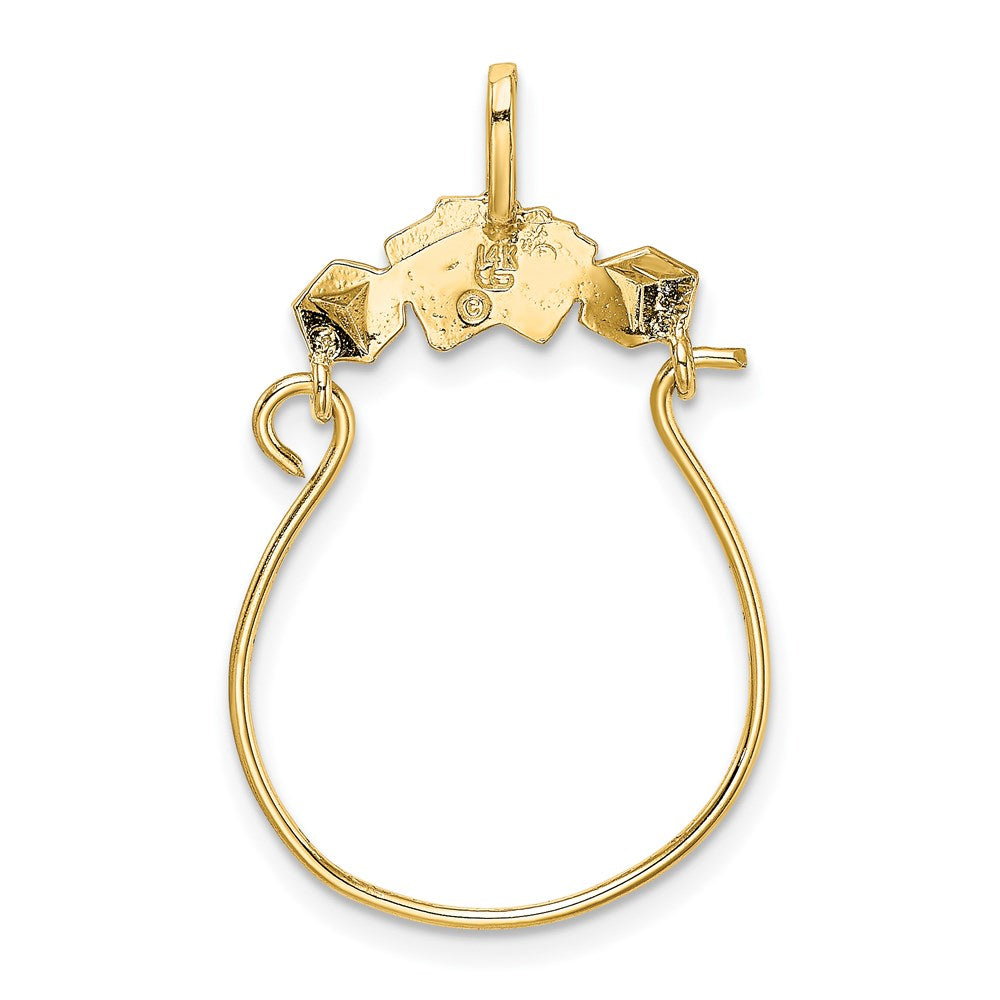14K Cards and Dice Charm Holder Pendant