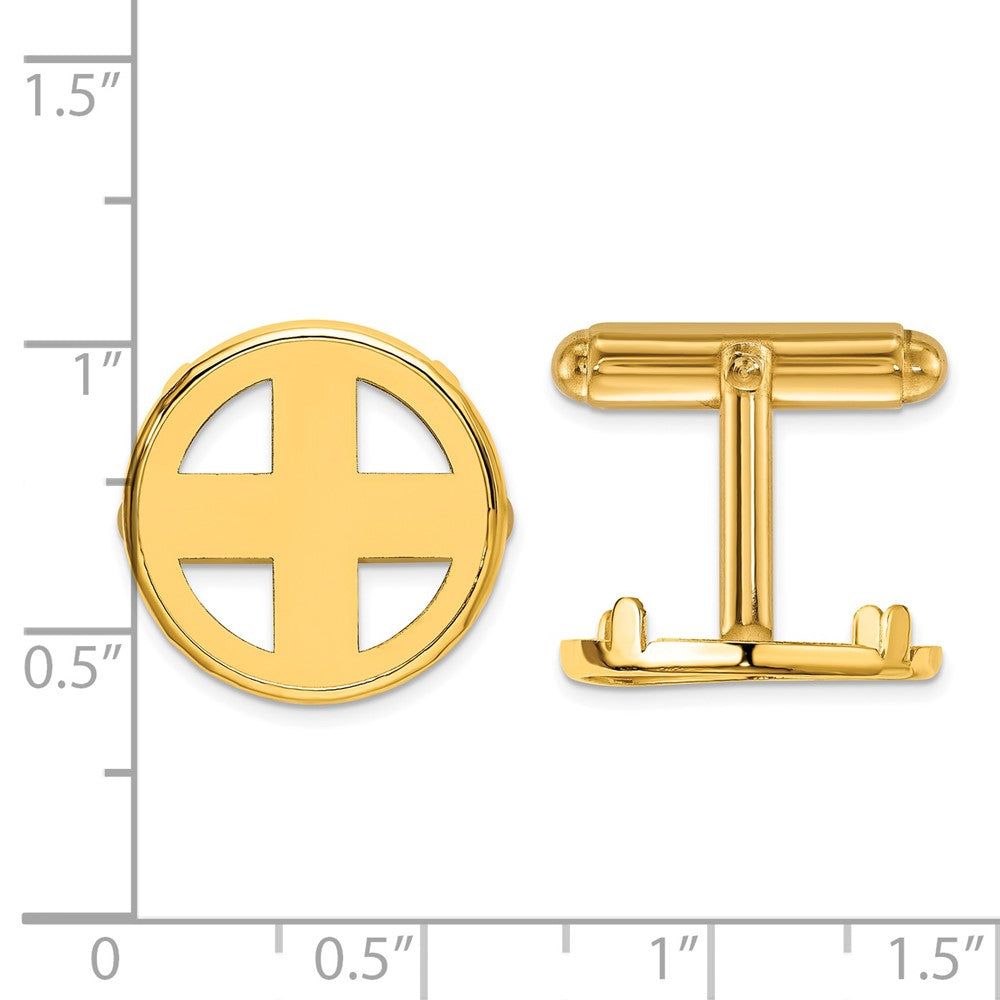Wideband Distinguished Coin Jewelry 14k Men's Polished Classic 16.5mm Coin Bezel Cuff Links