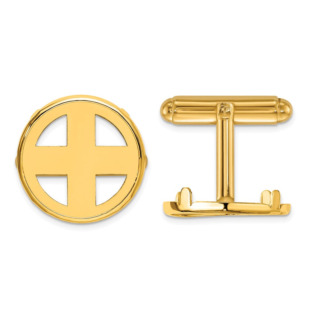 Wideband Distinguished Coin Jewelry 14k Men's Polished Classic 16.5mm Coin Bezel Cuff Links