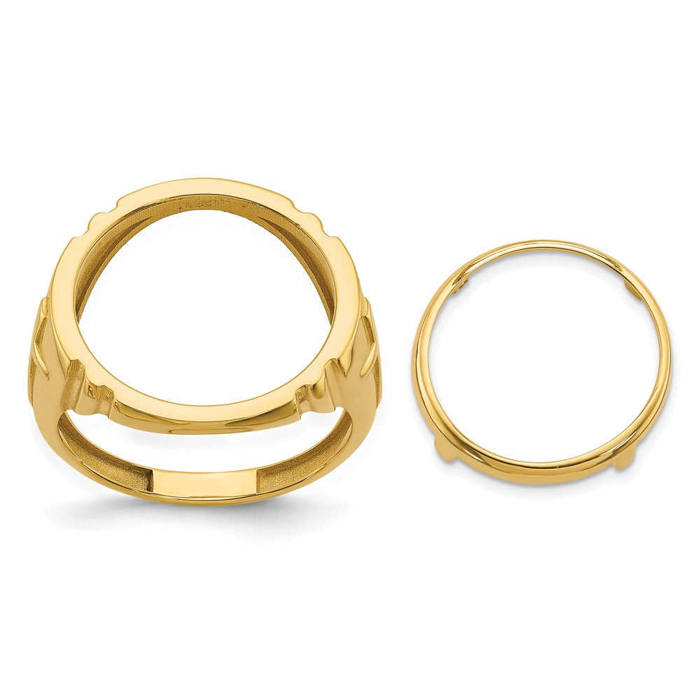 Polished;14k Yellow gold;Bezel