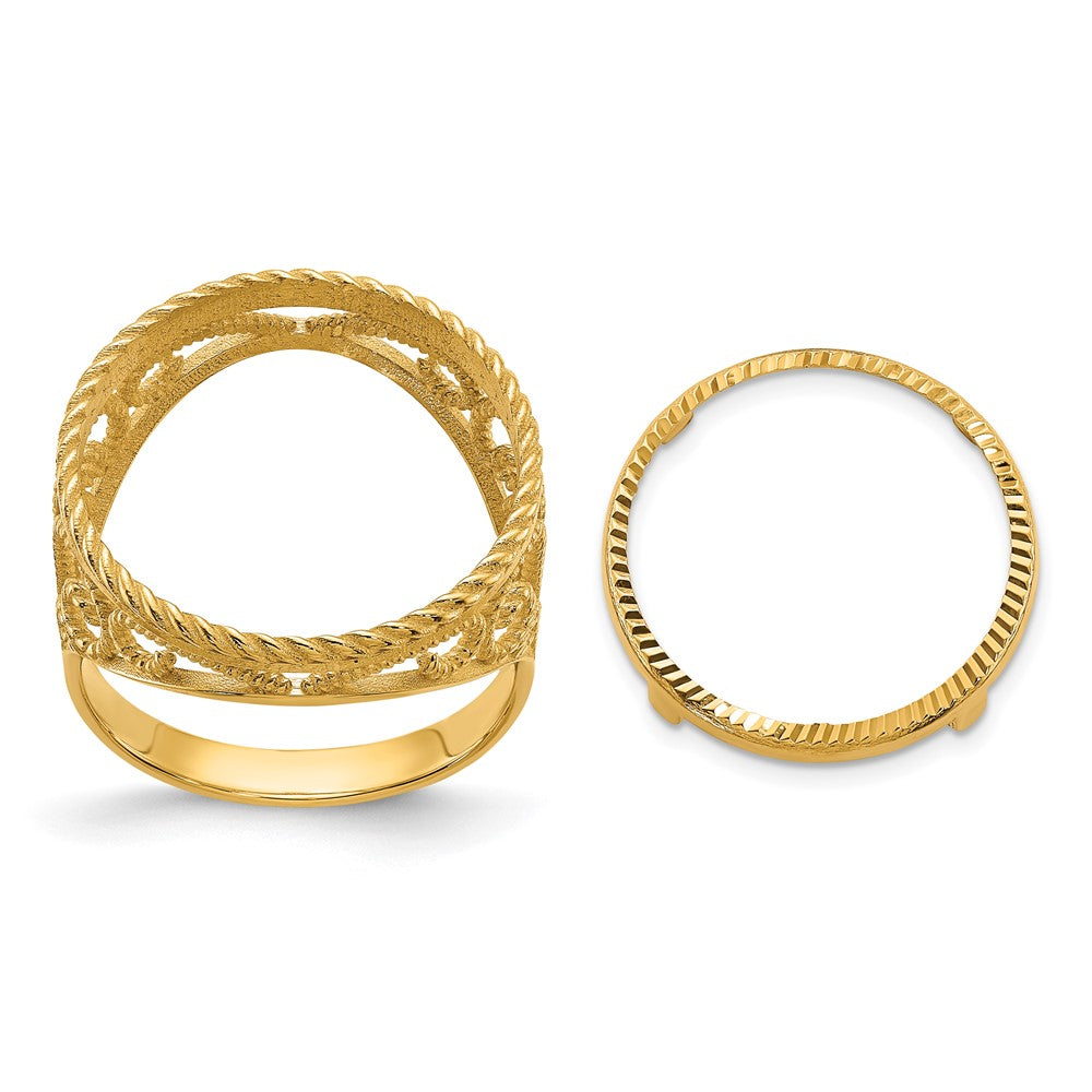 Polished;14k Yellow gold;Bezel