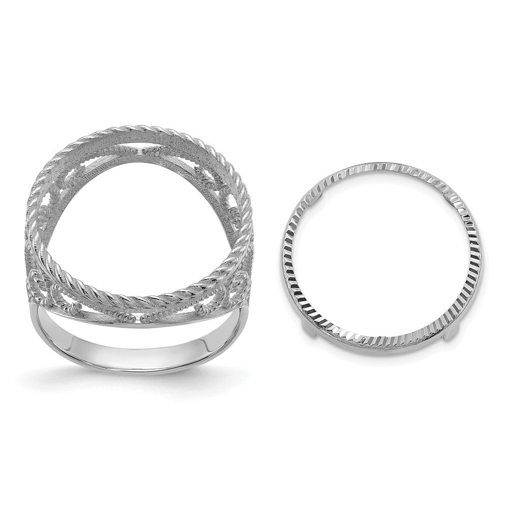 Polished;14K White gold;Bezel