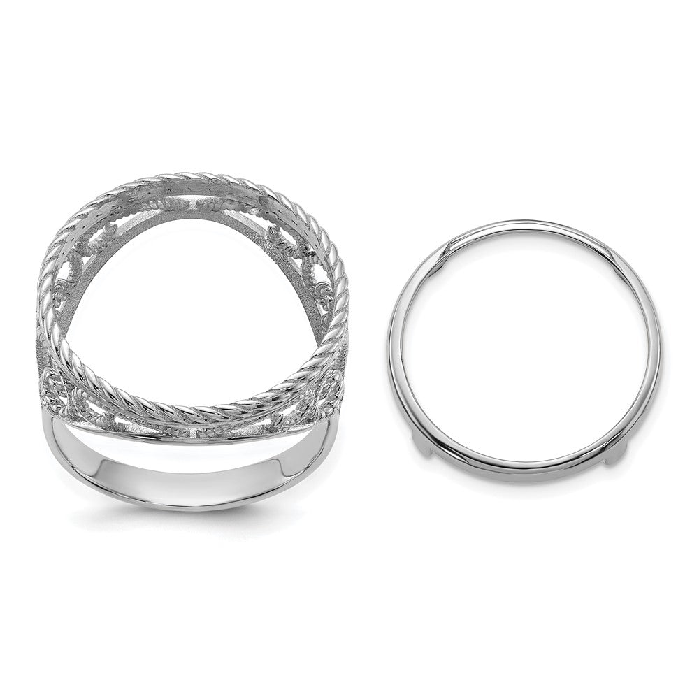 Polished;14K White gold;Bezel