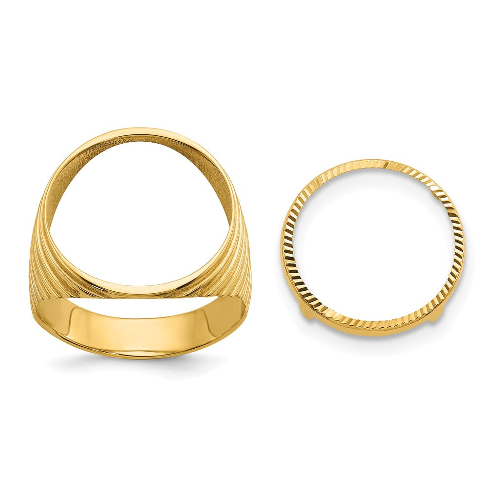 Diamond-cut;Polished;14k Yellow gold;Bezel
