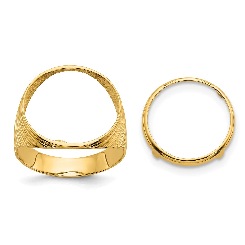 Polished;14k Yellow gold;Bezel