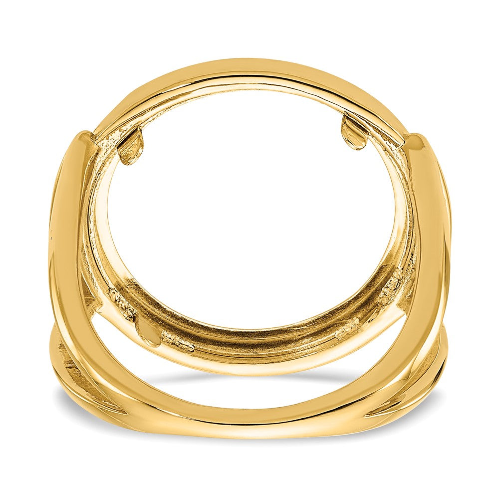 Wideband Distinguished Coin Jewelry 14k Ladies' Polished 16.5mm Coin Bezel Ring