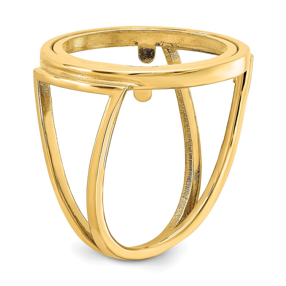 Wideband Distinguished Coin Jewelry 14k Ladies' Polished 16.5mm Coin Bezel Ring