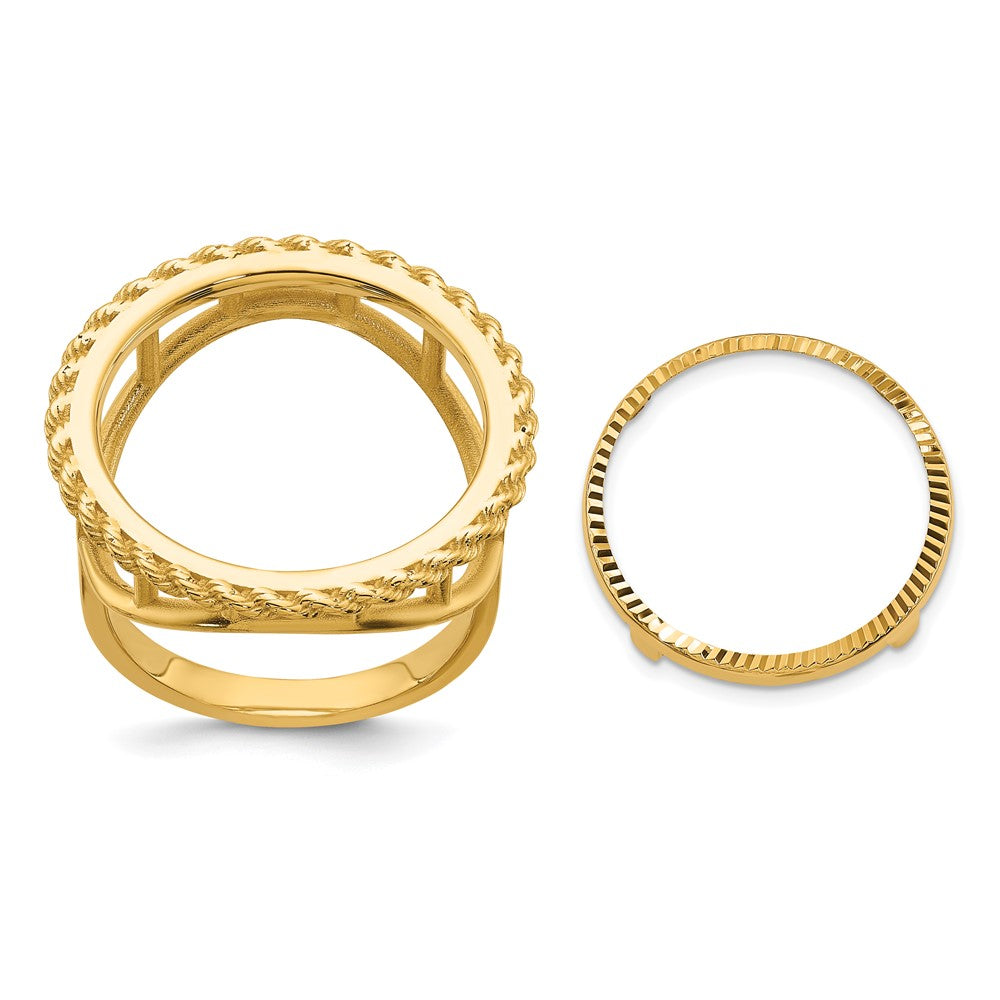 Polished;14k Yellow gold;Bezel