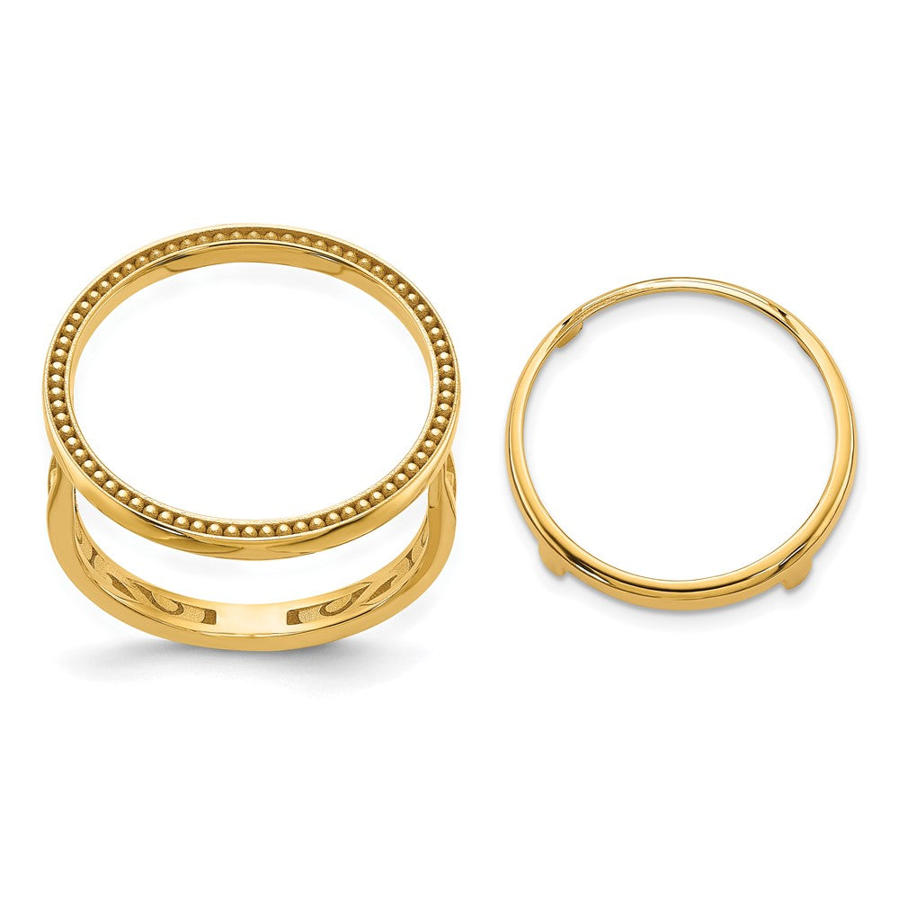 Polished;14k Yellow gold;Bezel
