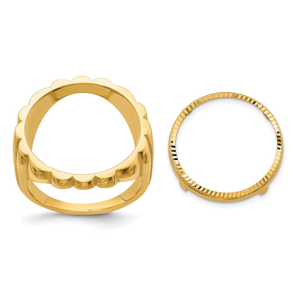 Polished;14k Yellow gold;Bezel