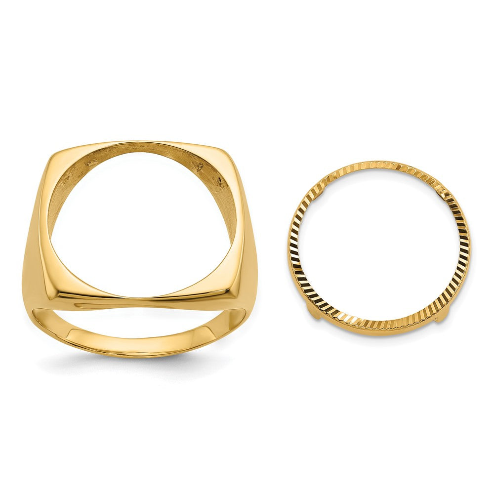 Diamond-cut;Polished;14k Yellow gold;Bezel