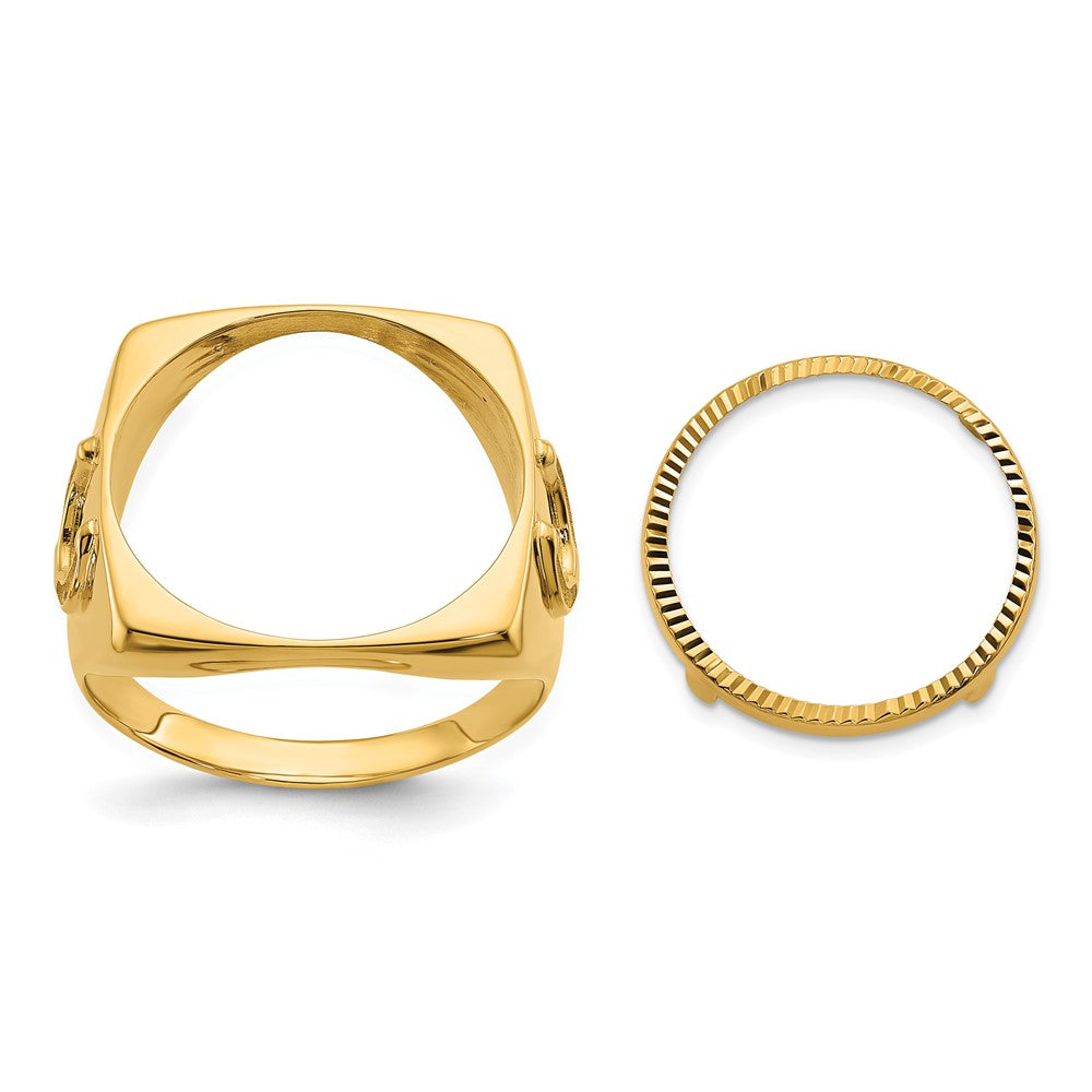 Diamond-cut;Polished;14k Yellow gold;Bezel