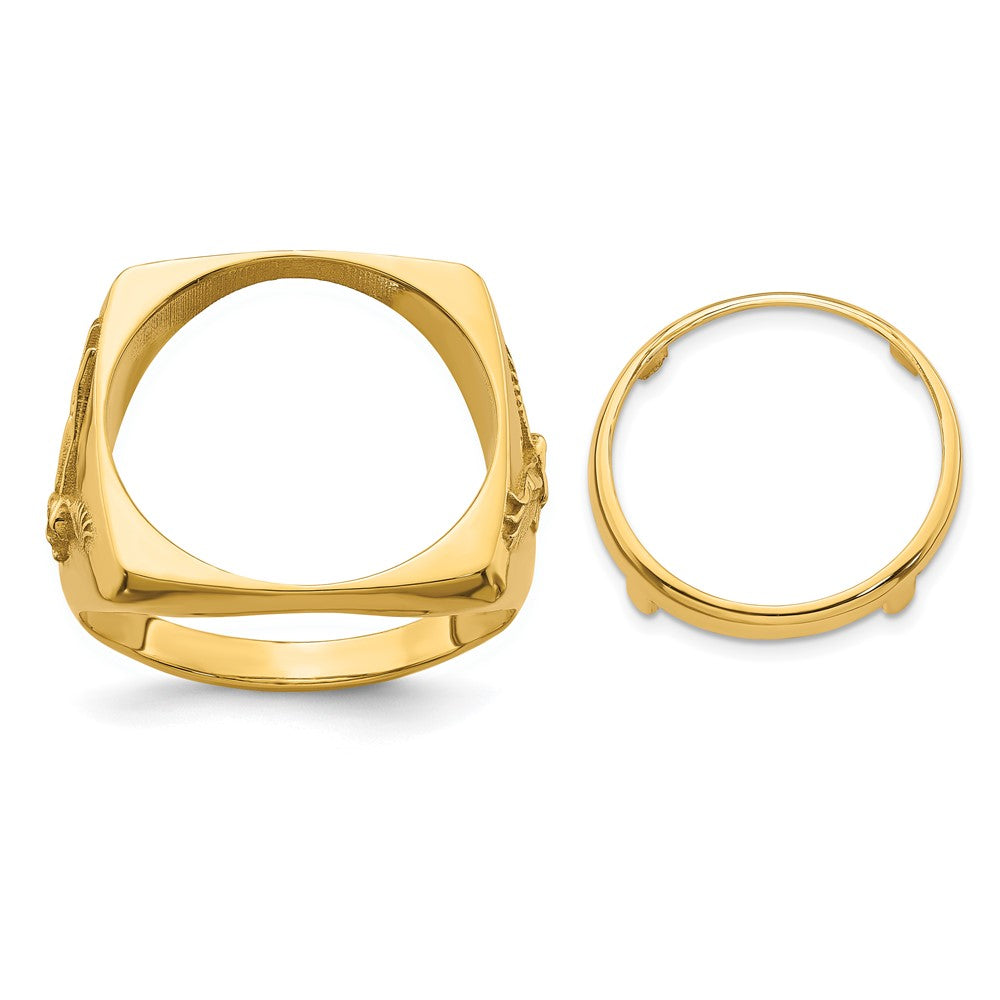Polished;14k Yellow gold;Bezel