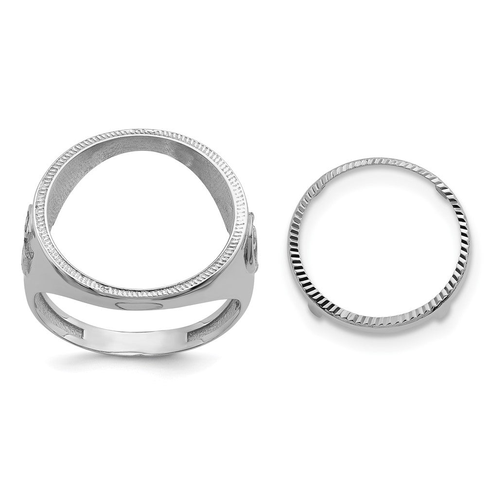 Diamond-cut;Polished;14K White gold;Bezel