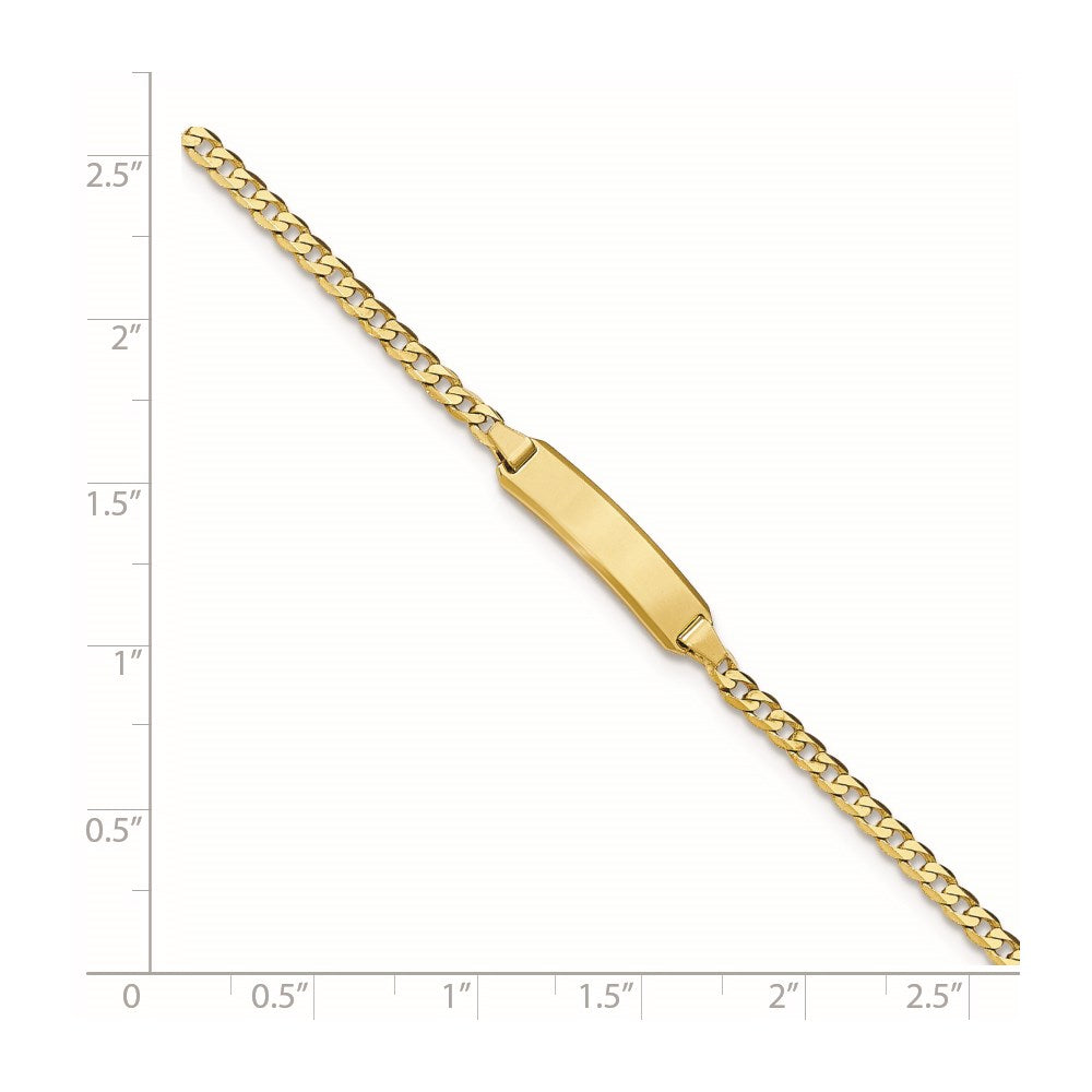 14k Polished Solid Chain/Solid Plate Curb Link 20x4.8mm Plate 8 inch ID Bracelet