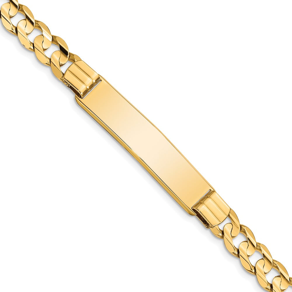 Solid;Polished;14k Yellow gold;Engravable;Lobster