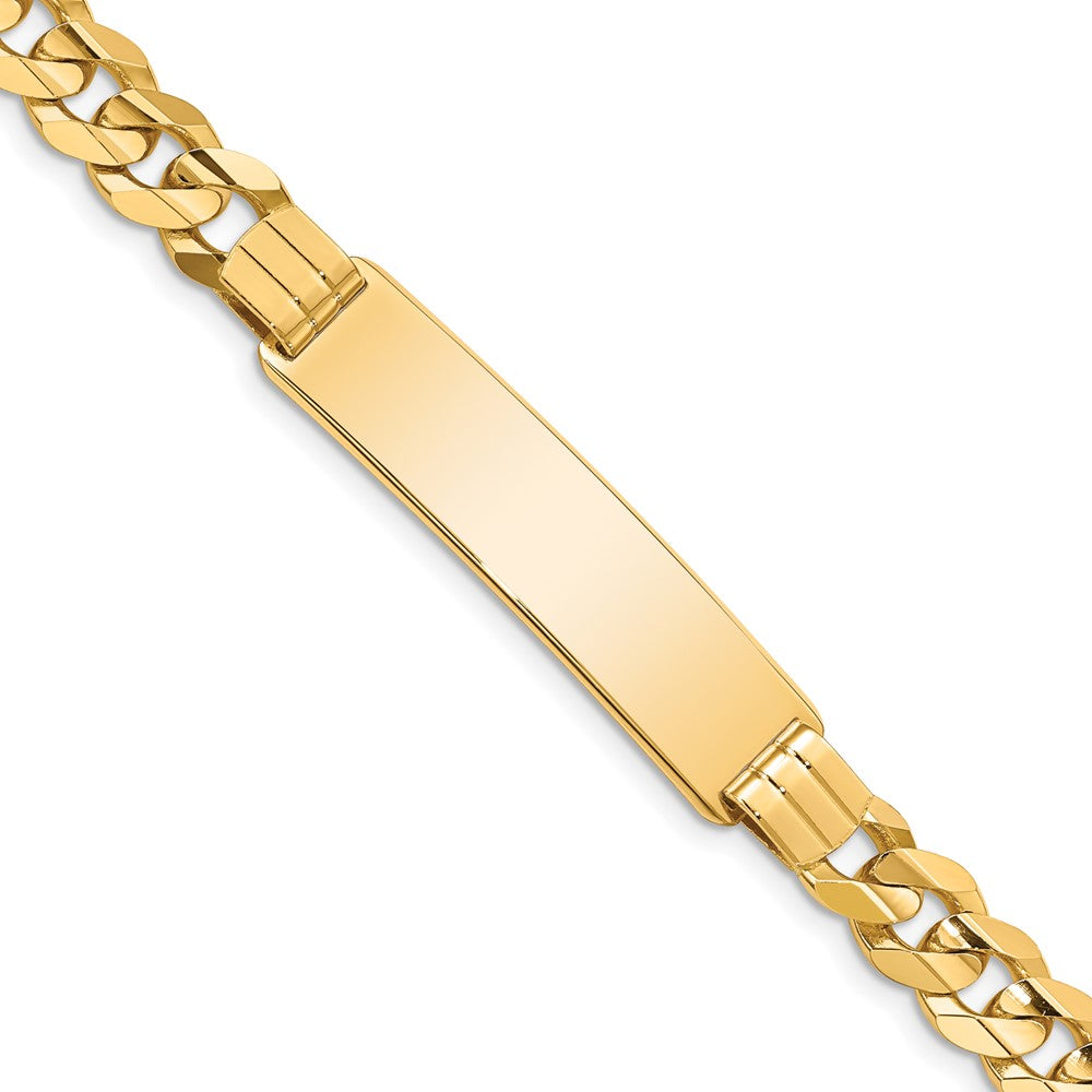 Solid;Polished;14k Yellow gold;Engravable;Lobster