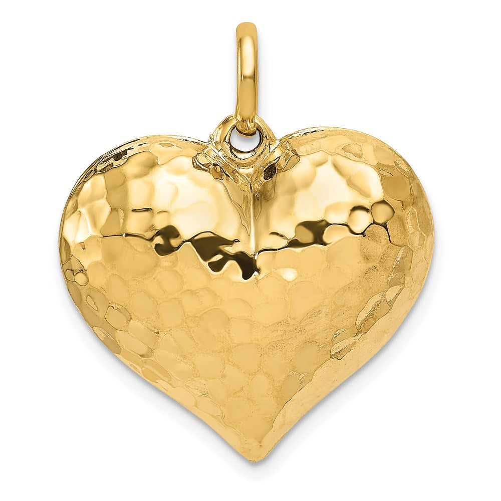 Polished;3-D;14k Yellow gold;Hollow;Hammered