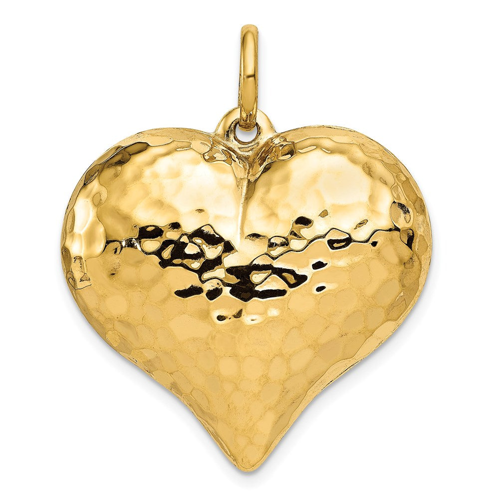 Polished;3-D;14k Yellow gold;Hollow;Hammered