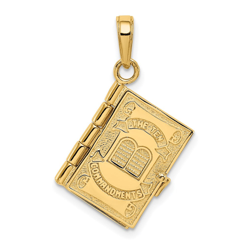 3-D;14k Yellow gold;Hinged;Not engraveable;Polished & satin;Opens