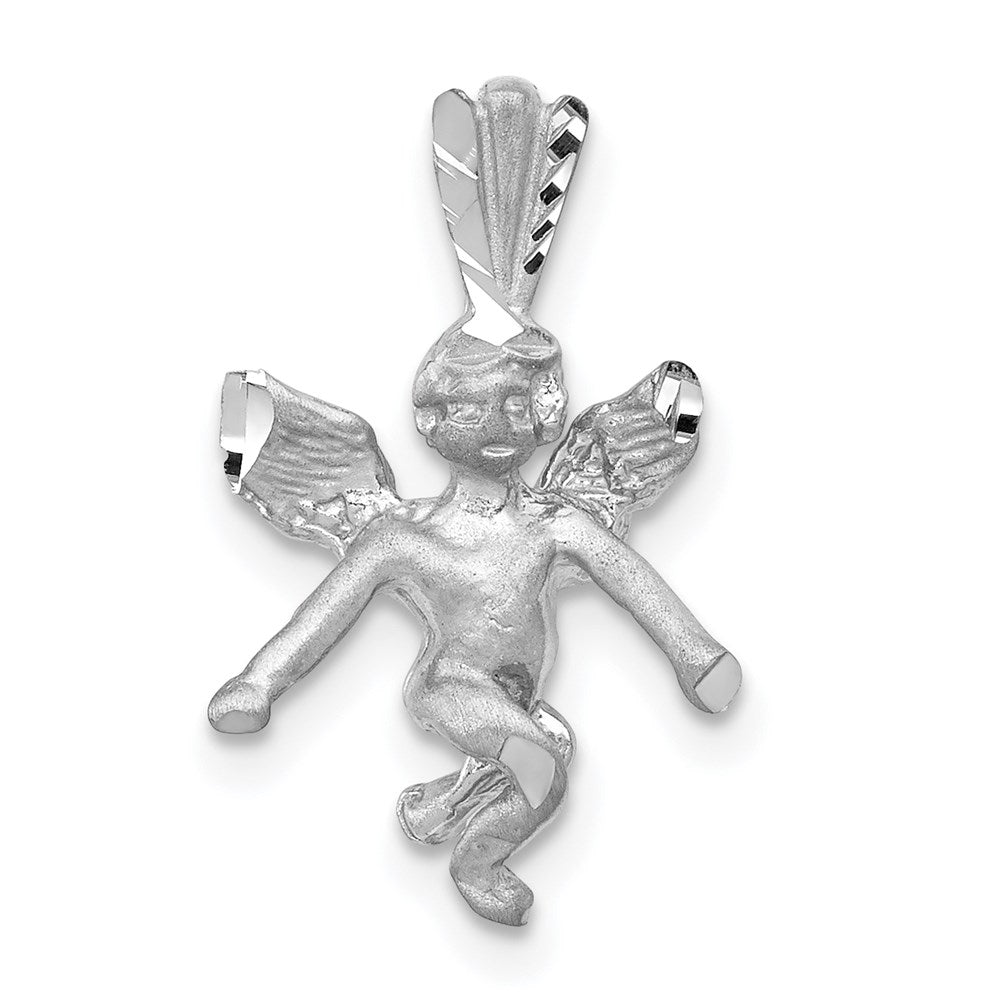 Solid;Casted;Diamond-cut;Satin;3-D;14K White gold