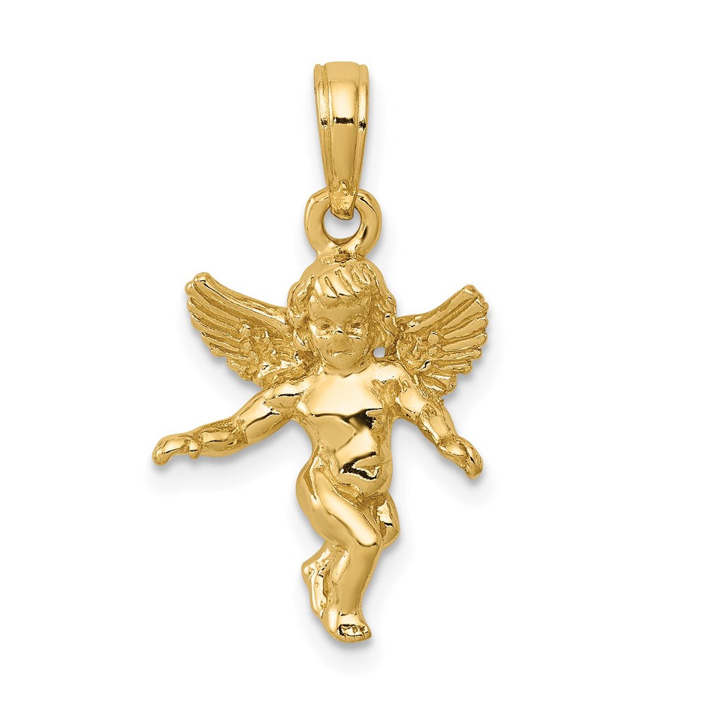 Solid;Casted;Polished;3-D;14k Yellow gold