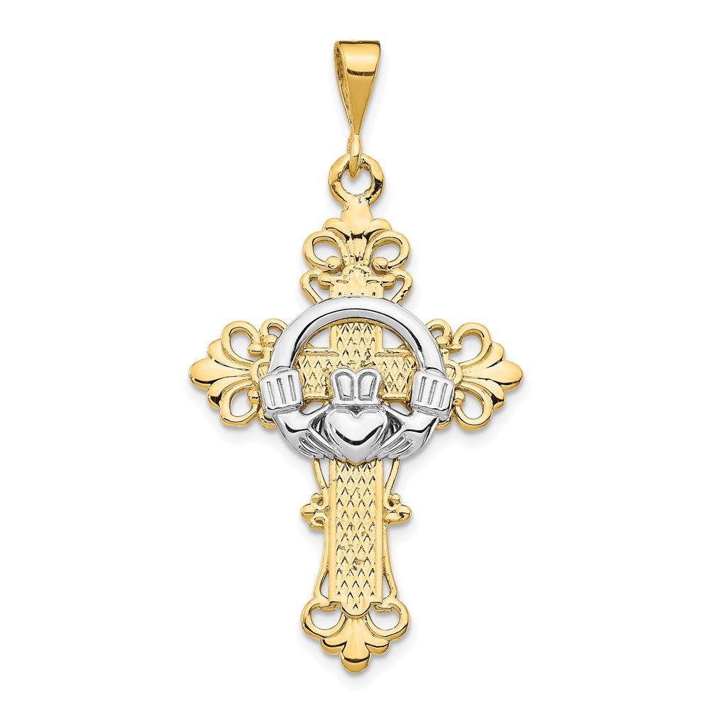 Solid;Polished;14k Yellow gold;14K White gold;Flat back;Not engraveable;Textured back