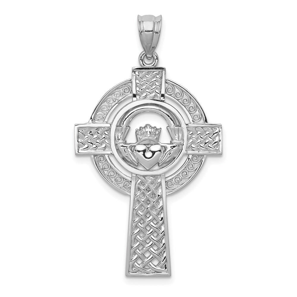 Solid;Polished;14K White gold;Flat back;Not engraveable;Textured back