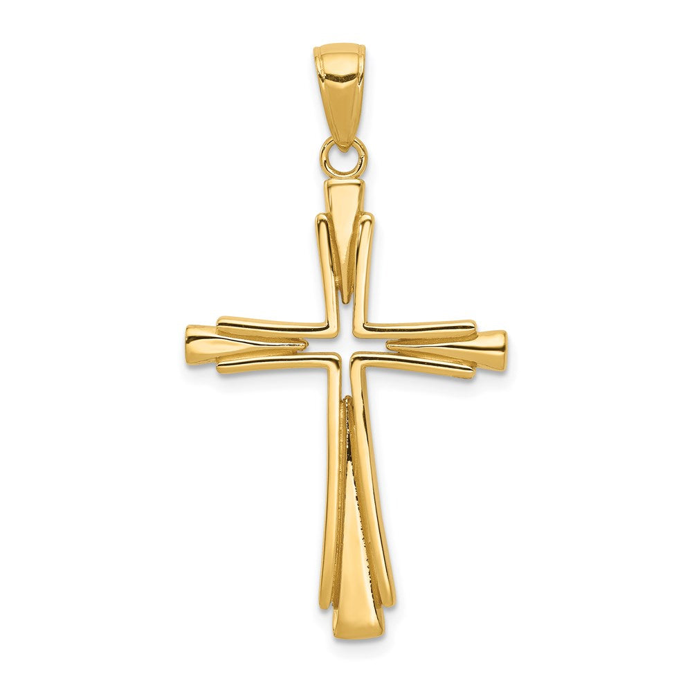 Solid;Casted;Polished;14k Yellow gold;Flat back;Polished back